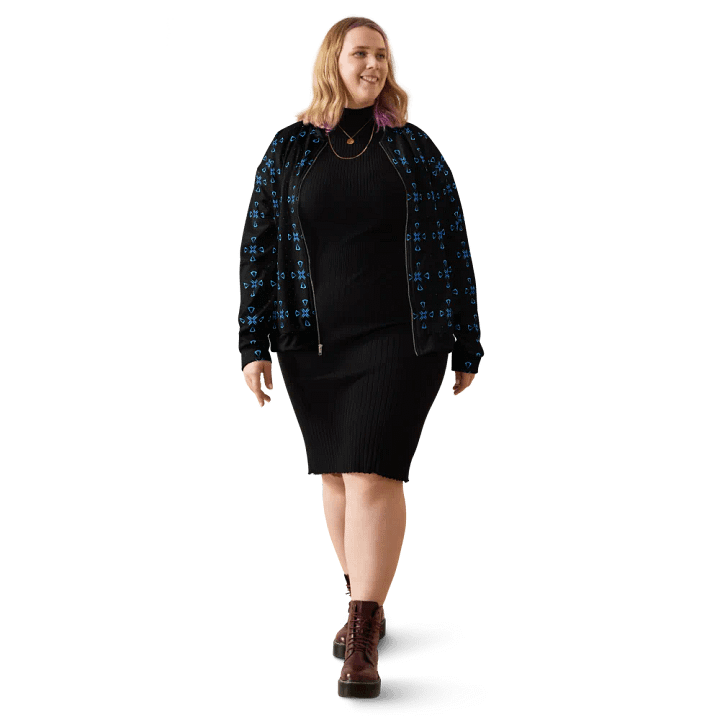 Abstract Multiple Crosses Unisex All Over Print Bomber Jacket product image (2)
