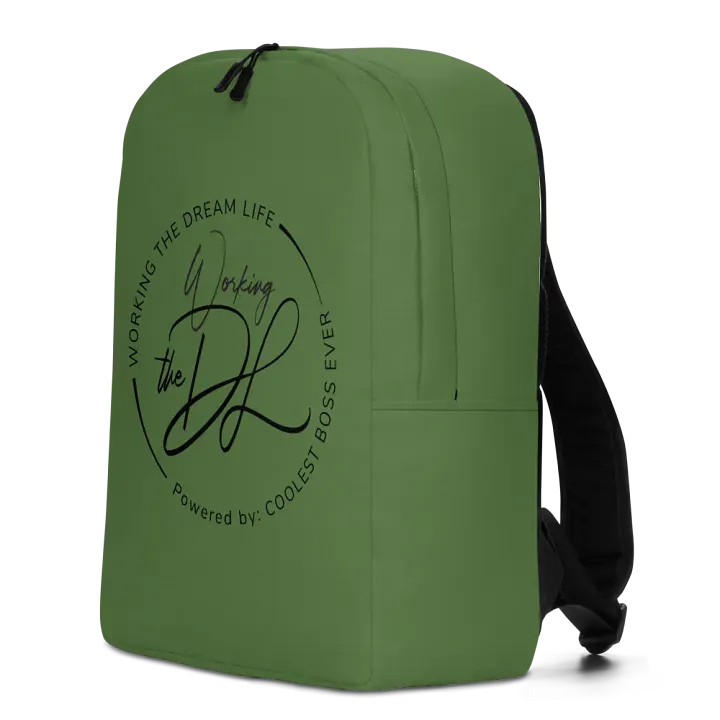 Work the Dream Life – Green Minimalist All-Over Print Backpack for Work, Travel & Everyday Use product image (2)