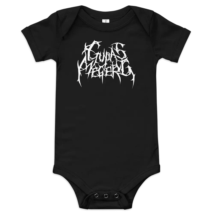 GupasMegerg Metal Logo Baby Onesie (Light Logo) product image (1)