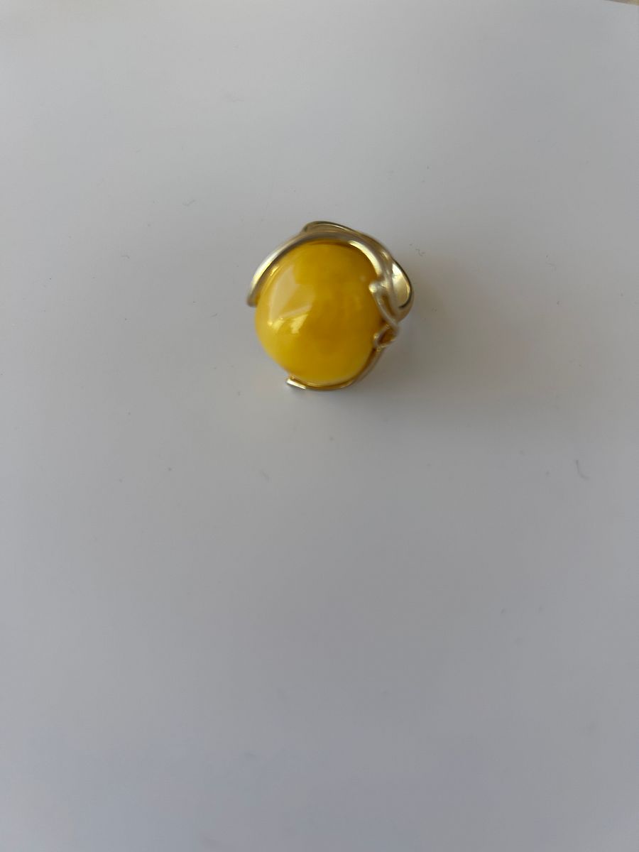 Baltic Egg Yolk Amber 925 Sterling Silver Adjustable Ring product image (2)