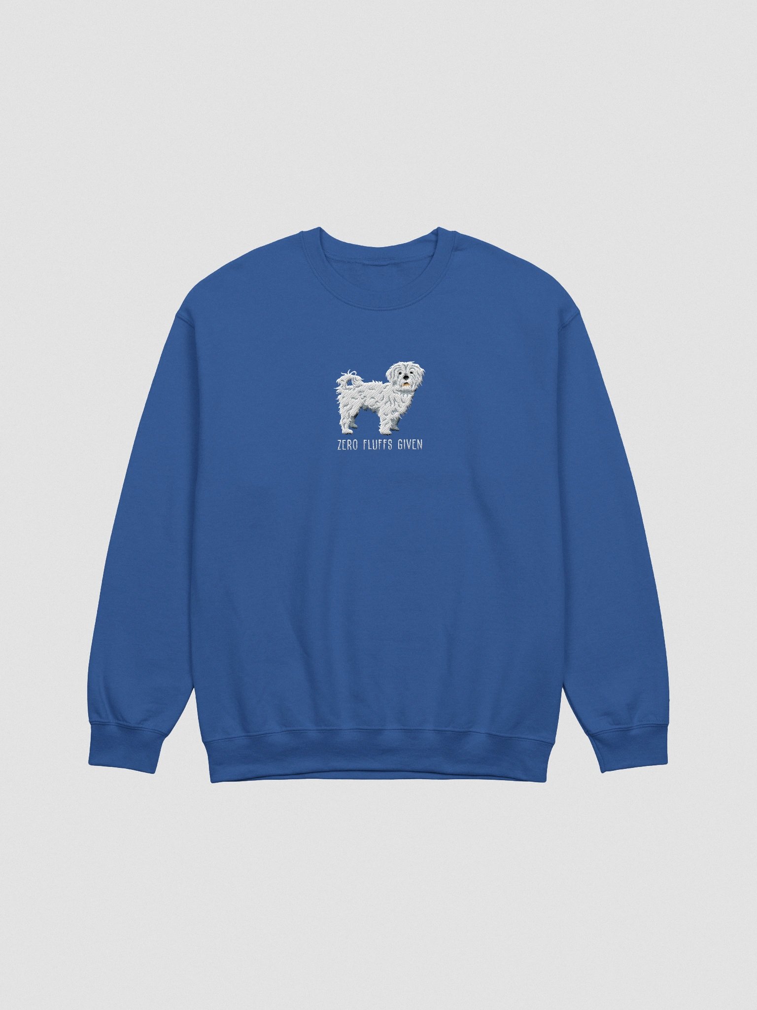 Zero Fluffs Given Sweatshirt (Embroidered) of a Maltese product image (4)