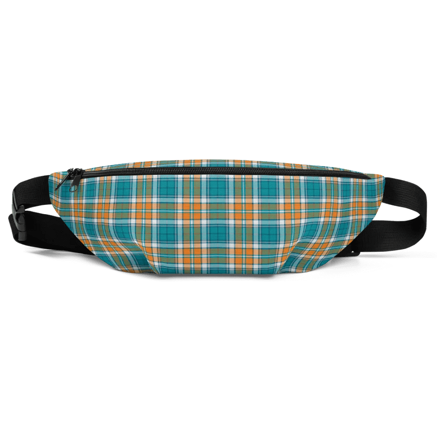 Turquoise and Orange Sporty Plaid Fanny Pack product image (3)
