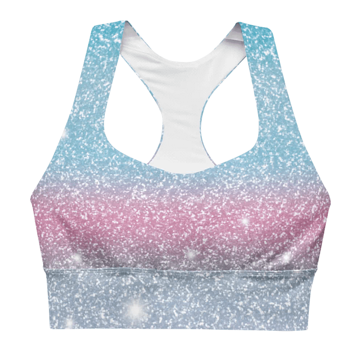 Glitter Unicorn Texture Design Longline Sports Bra - 3 product image (1)