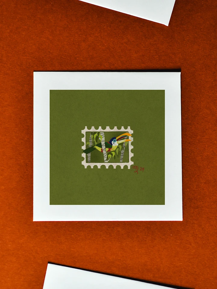 Curl Crested Aracari Stamp Print – Birbfest 2024 product image (1)