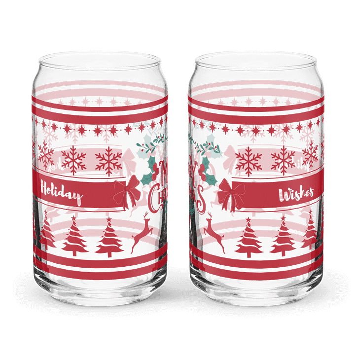 Merry Christmas, Holiday Wishes Glass Tumbler product image (2)