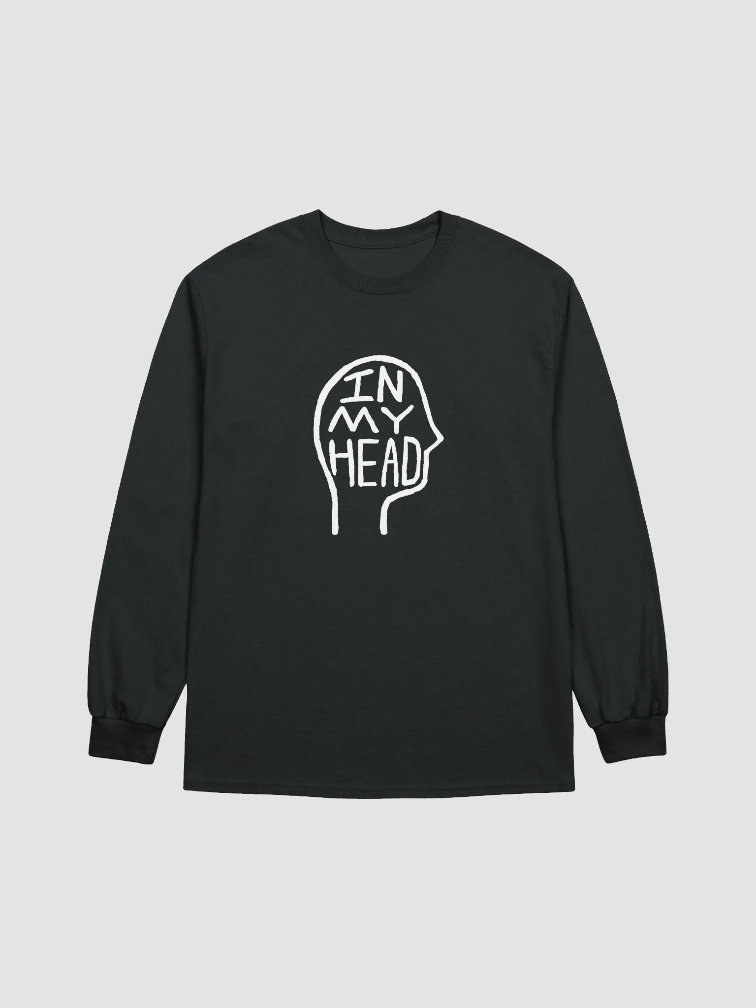 In My Head (white design) printed cotton long sleeve product image (2)