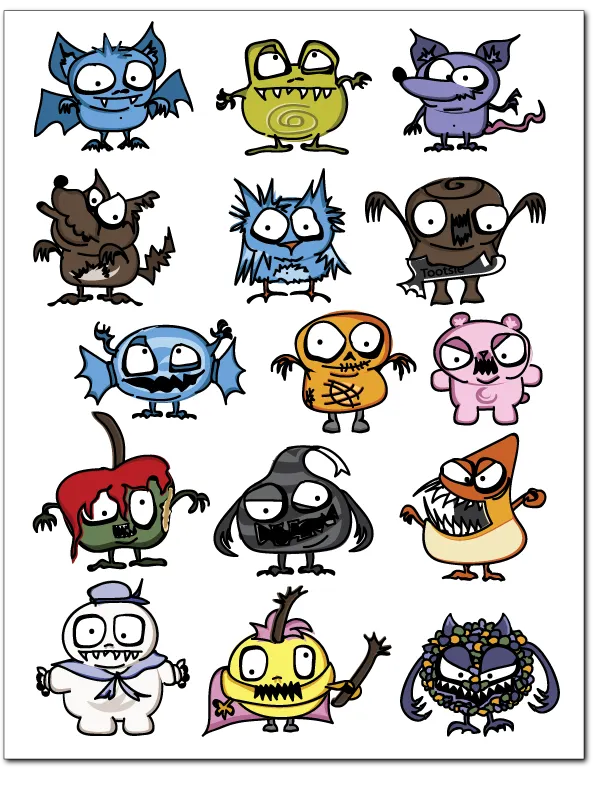 Digital Download: Halloween Vibes Mash Character Stickers product image (2)