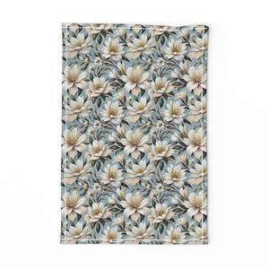 Seamless Pattern - White and Beige Flowers on a Light Blue Background product image (11)