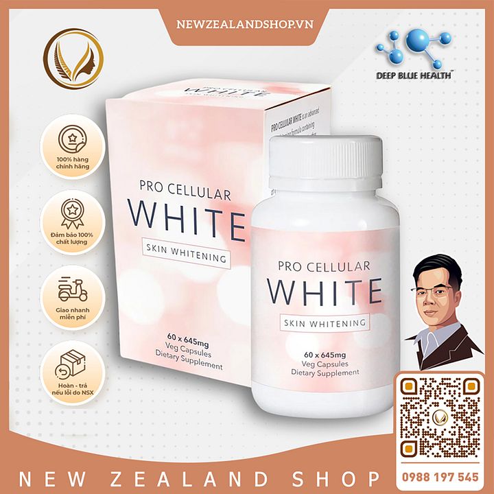 Viên uống trắng da toàn thân Deep Blue Health Pro Cellular Skin Whitening 60 viên product image (1)