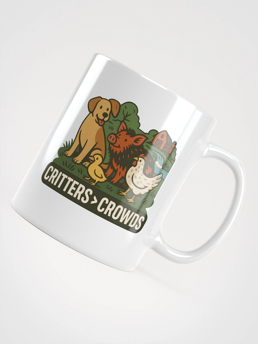 Critters over Crowds White Glossy Mug product image (10)