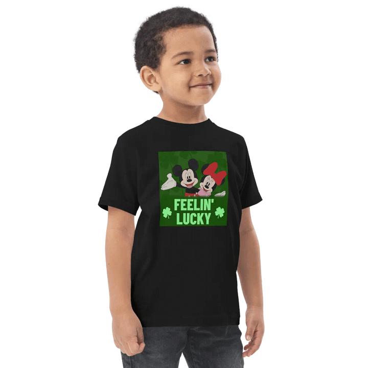 Mickey and Minnie mouse green style (art by Dina R.) acrylic painting picture - Rabbit Skins Toddler Jersey T-Shirt product image (6)