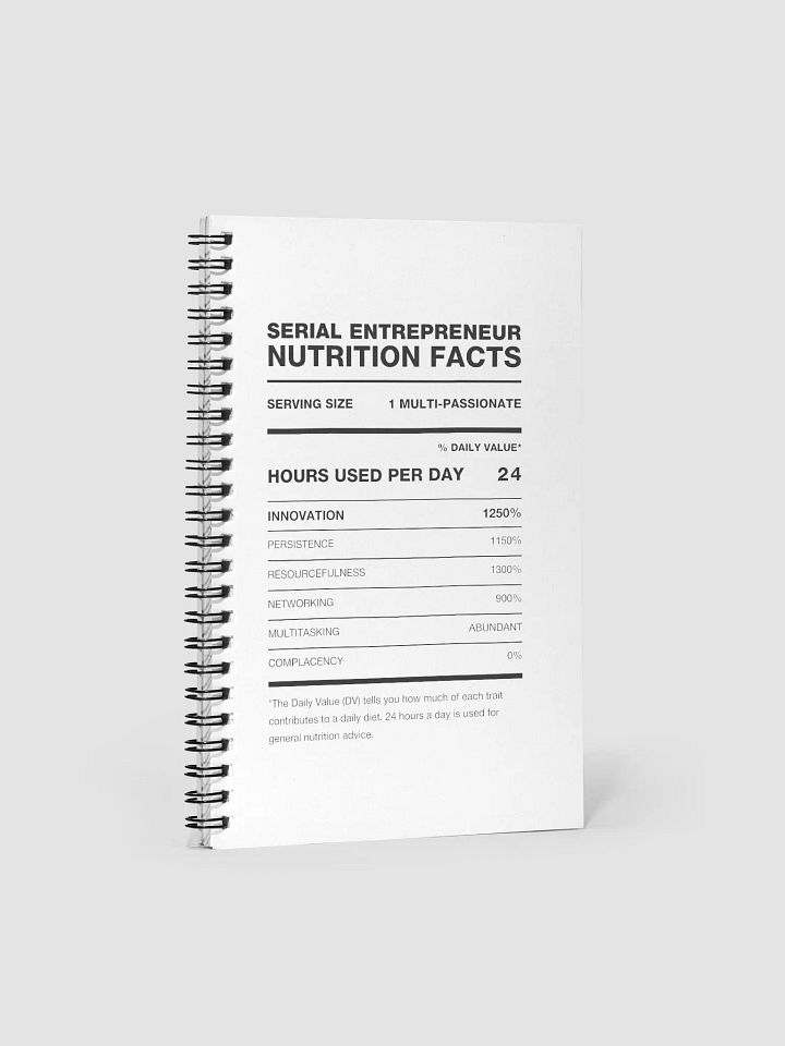 SERIAL ENTREPRENEUR Nutrition Facts Notebook product image (2)