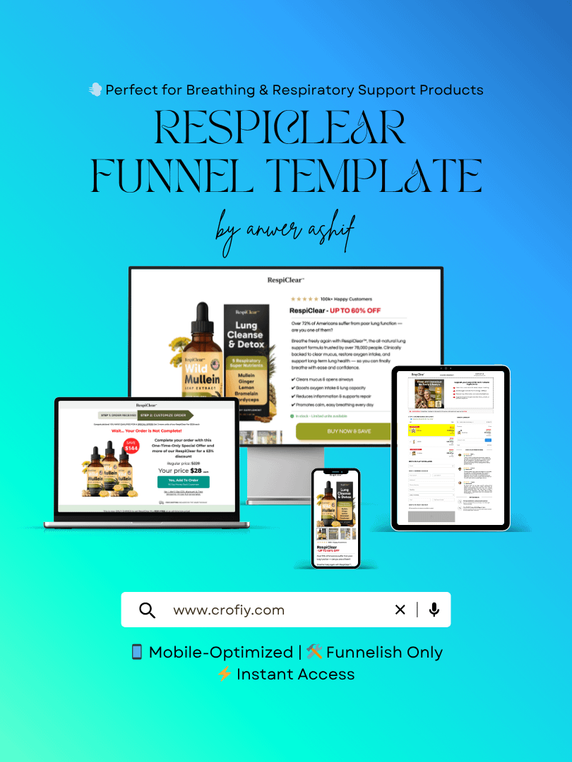 RespiClear Funnelish Templates product image (1)