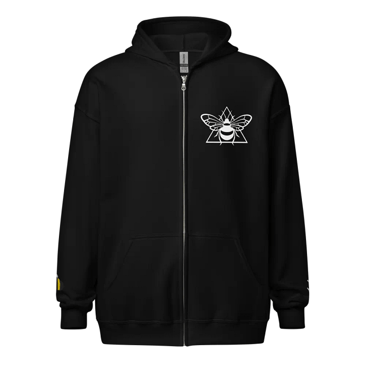 aribee embroidered sleeve zip hoodie product image (1)