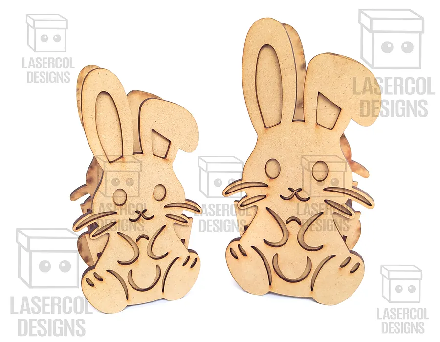 Easter Bunny Basket Set 2 (4 Styles, 2 Sizes) - Laser Cut Files product image (8)