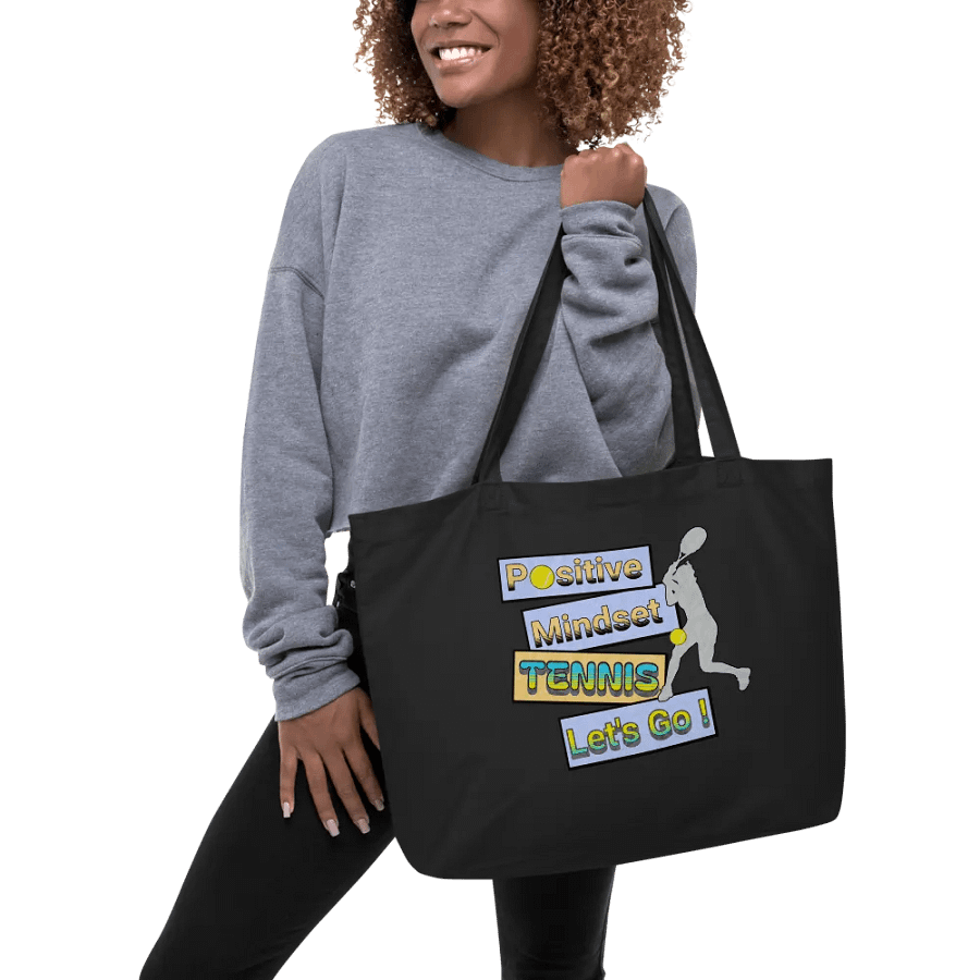 Positive Mindset Tennis Black Tote product image (3)