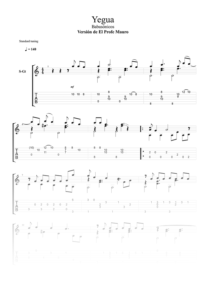 Yegua - Partitura + Tabs product image (1)