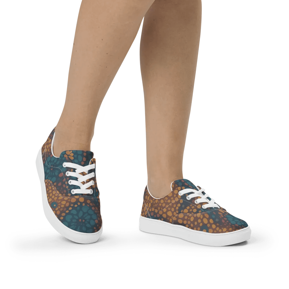 Abstract Floral Lace-Up Canvas Shoes product image (2)