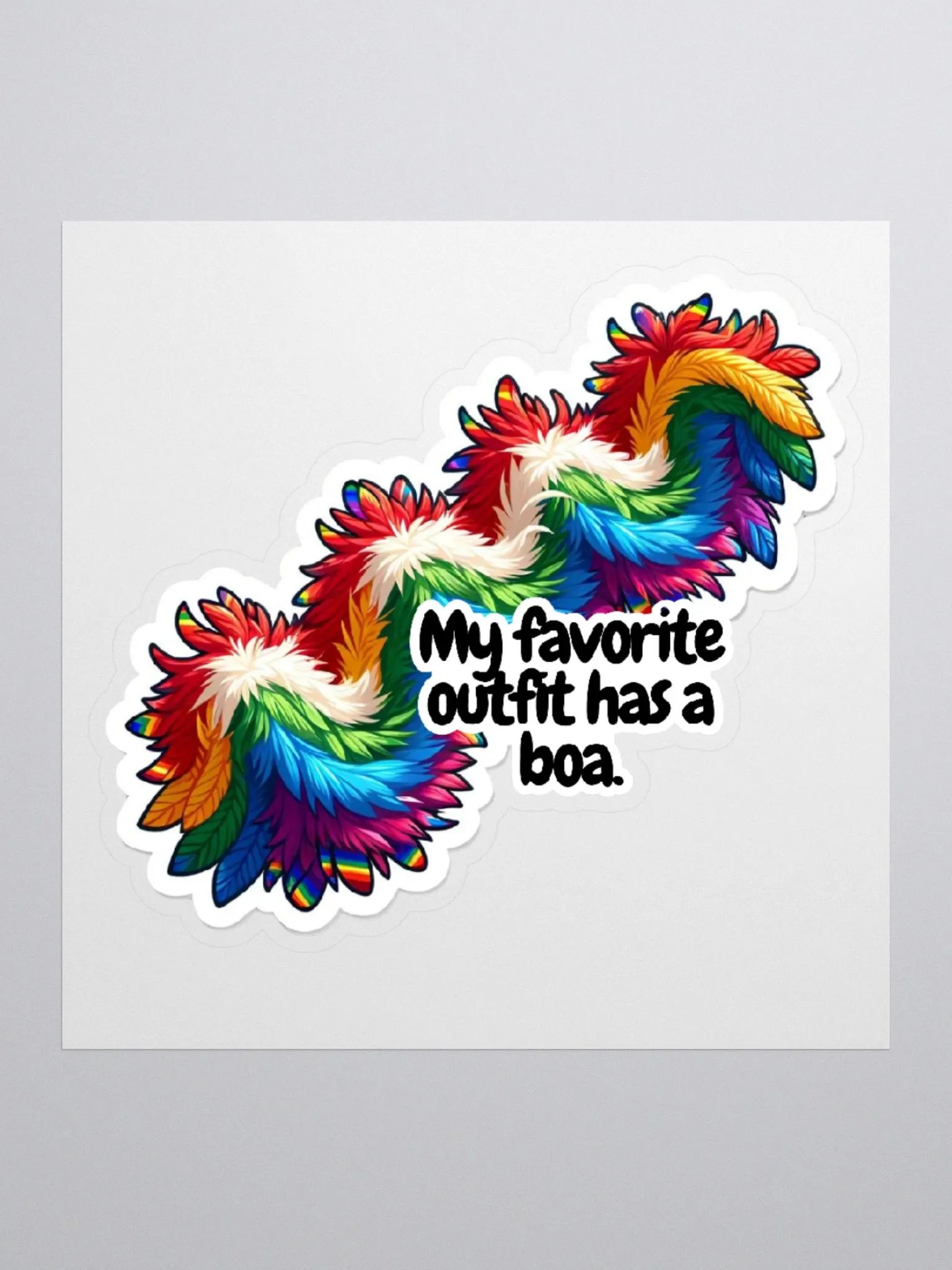 Feather Boa Sticker-Fabulous in Feathers-Rainbow Style product image (1)