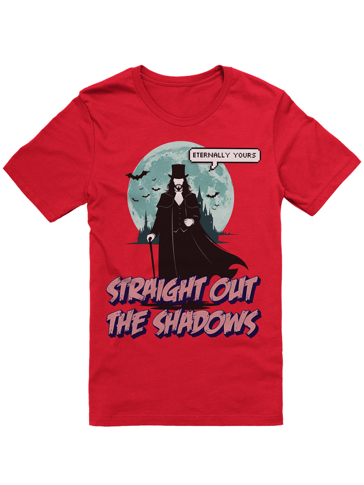 Straight Out the Shadows T-Shirt | Dracula-Inspired Vampire Silhouette, Moon & Castle Gothic Tee, Eternally Yours Dark Romance product image (1)