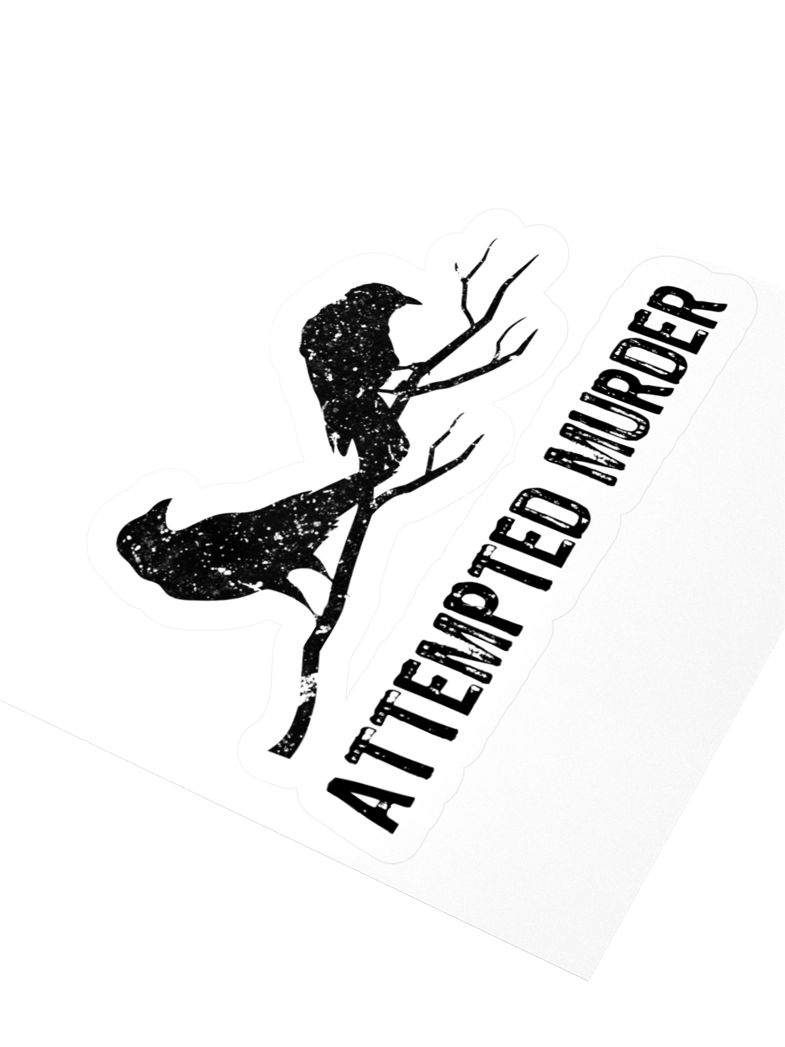 Attempted Murder Two Crows Funny Bird Pun Meme Sticker 1WH1 product image (2)