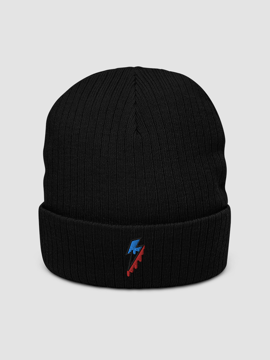 Embroidered Lightning Bolt - Ribbed Knit Beanie product image (2)