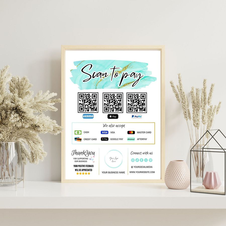 Marina - Scan To Pay QR Code Sign Template product image (6)