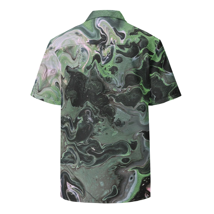 Metallic Green Fluid Acrylic Buttoned Shirt product image (2)