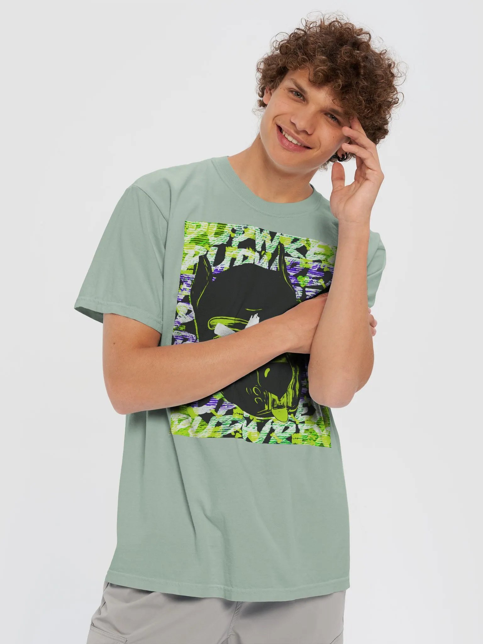 PupWrex - Killer Pup Green - Dyed Heavyweight T-Shirt product image (5)