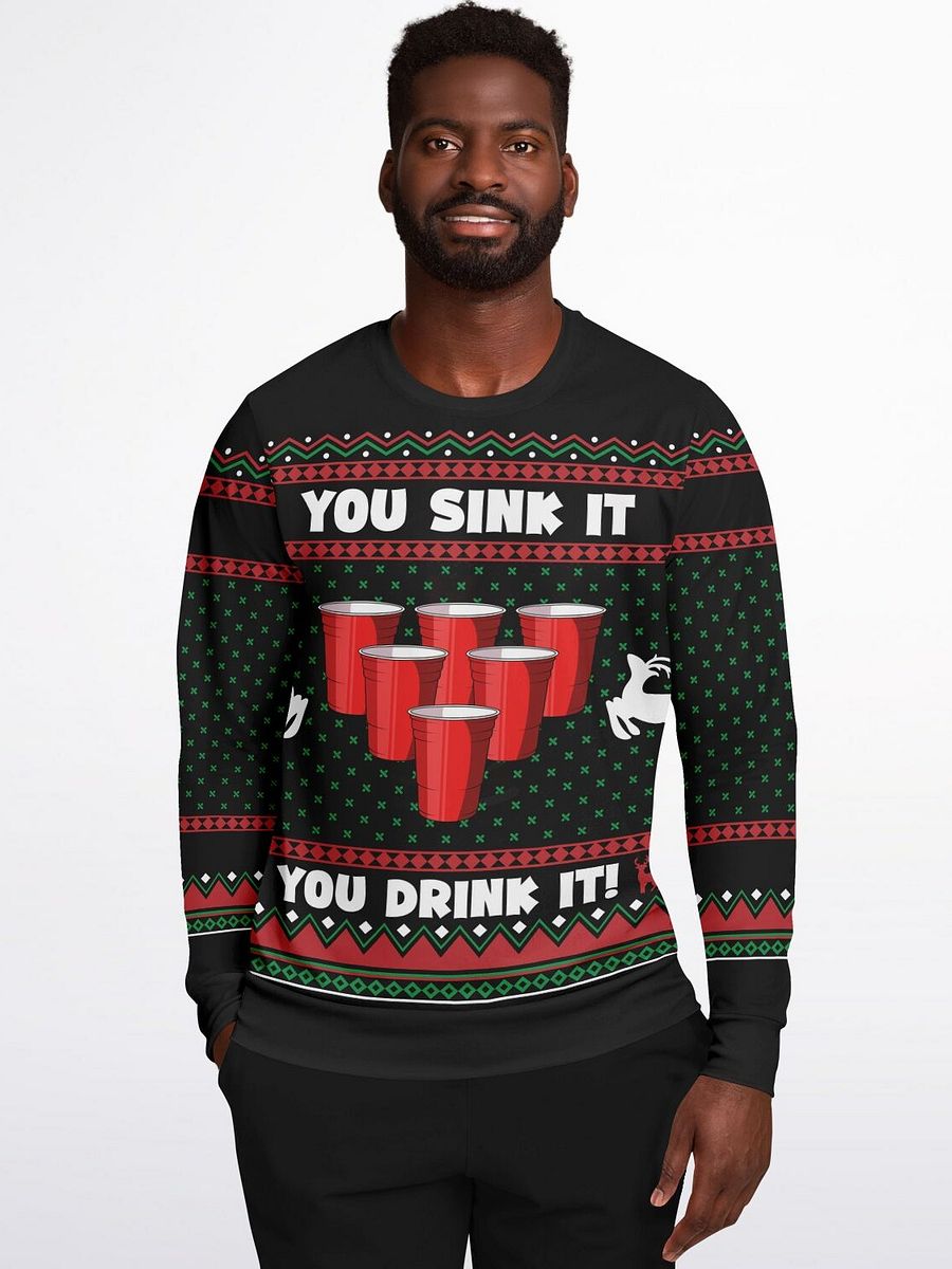 Festive Beer Pong Christmas Sweatshirt – 