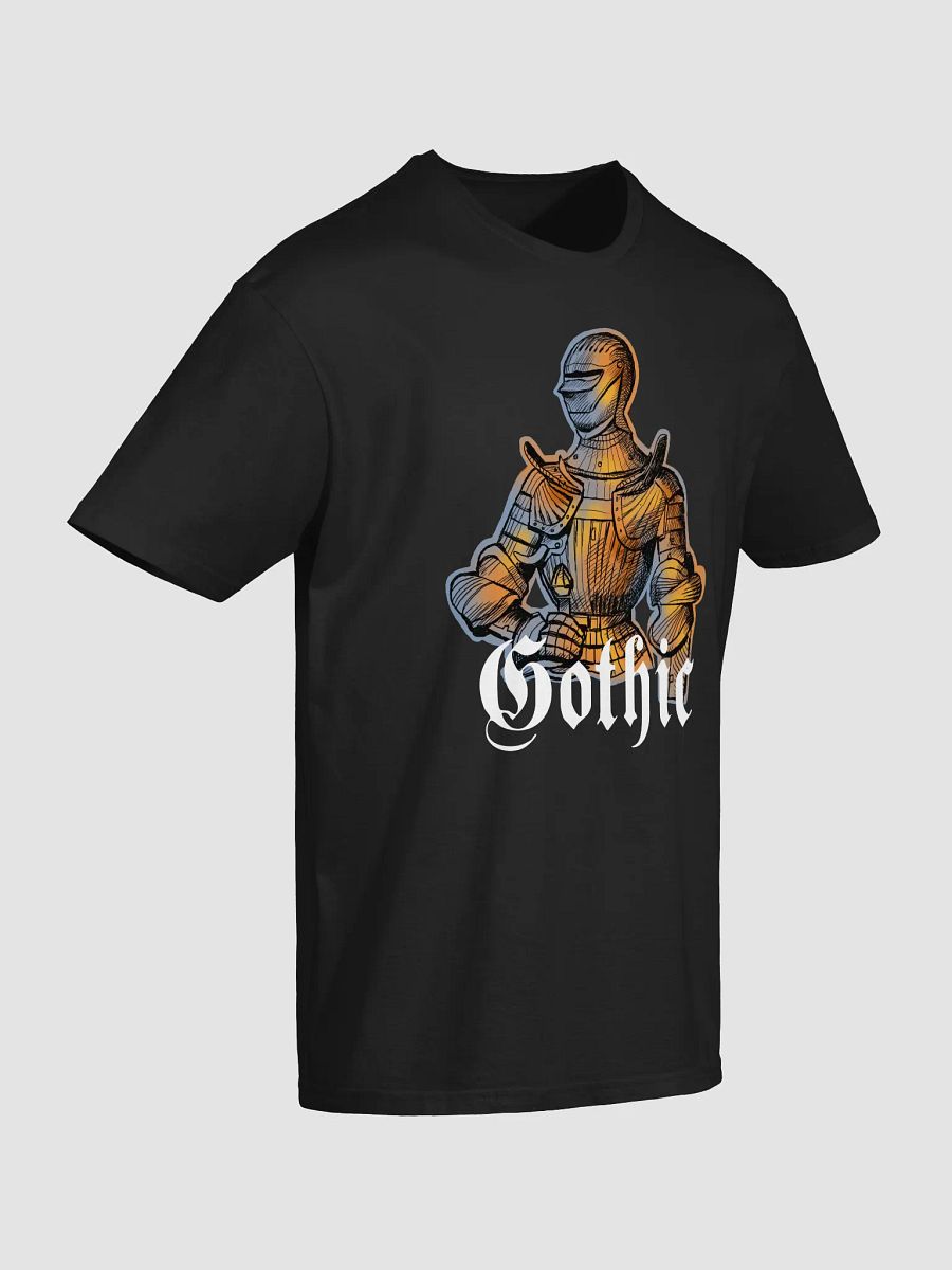 Gothic knight: a medieval warrior in full armor t shirt product image (5)
