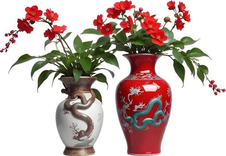 Chinese Art – Snake-Inspired Vase PNG product image (1)