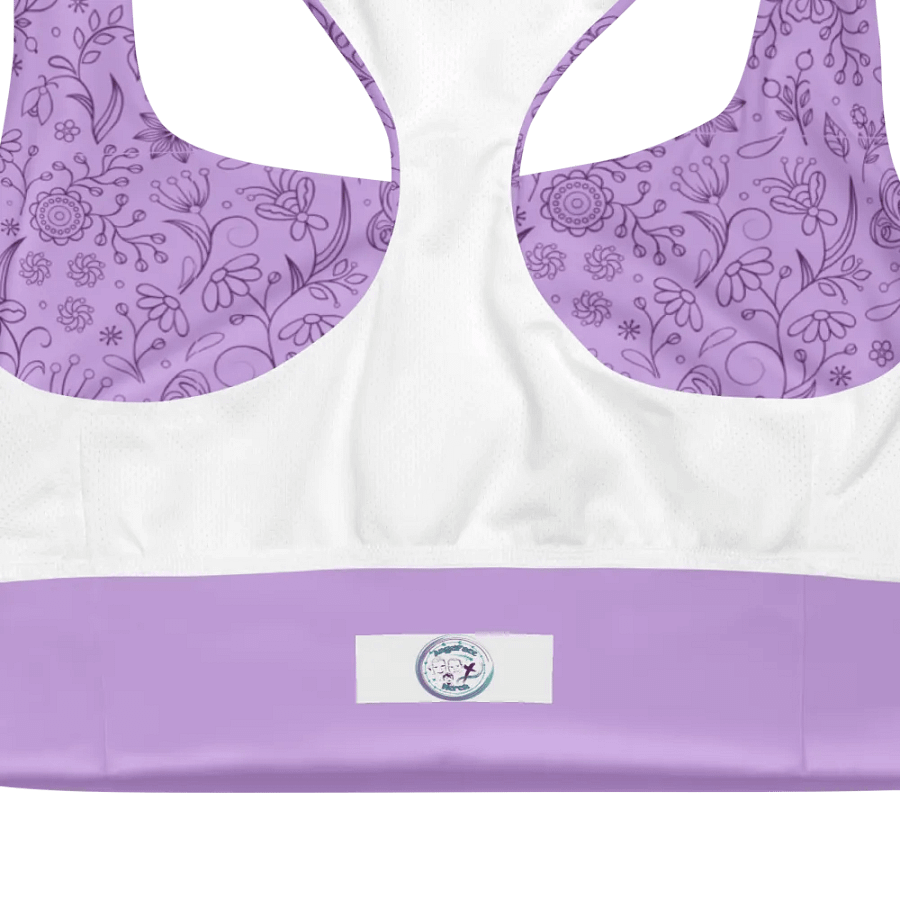 Light Purple Lilac Floral Women's Sports Bra product image (10)