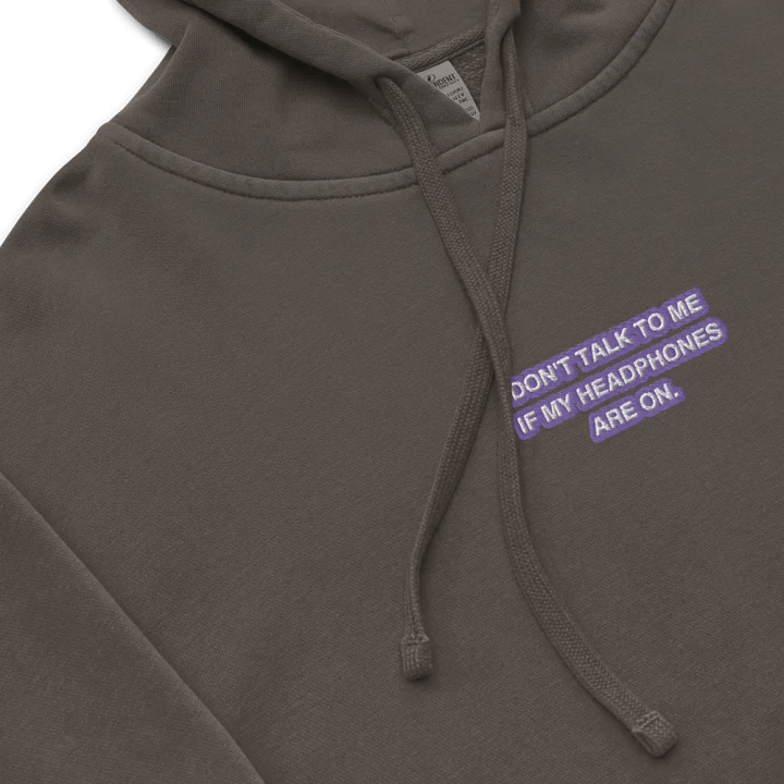HEADPHONES ON (purple bubble design 2) embroidered pigment hoodie product image (1)
