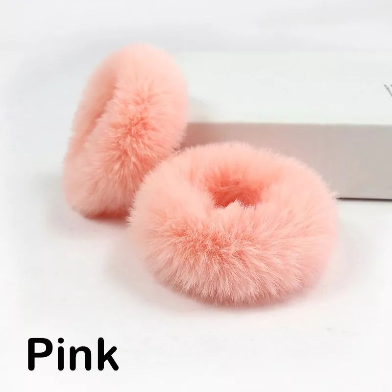 2Pcs Fashion Kid Girl Hair Ring Furry Scrunchie Fluffy Rope Band Ponytail Holder product image (5)