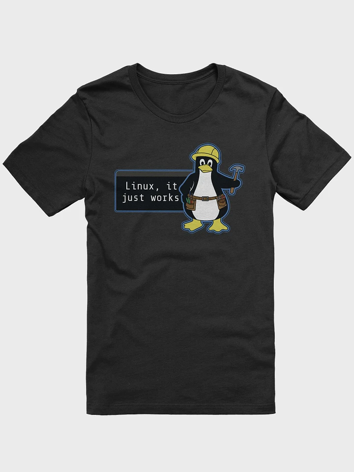 Linux it just works t-shirt - blue outline product image (12)
