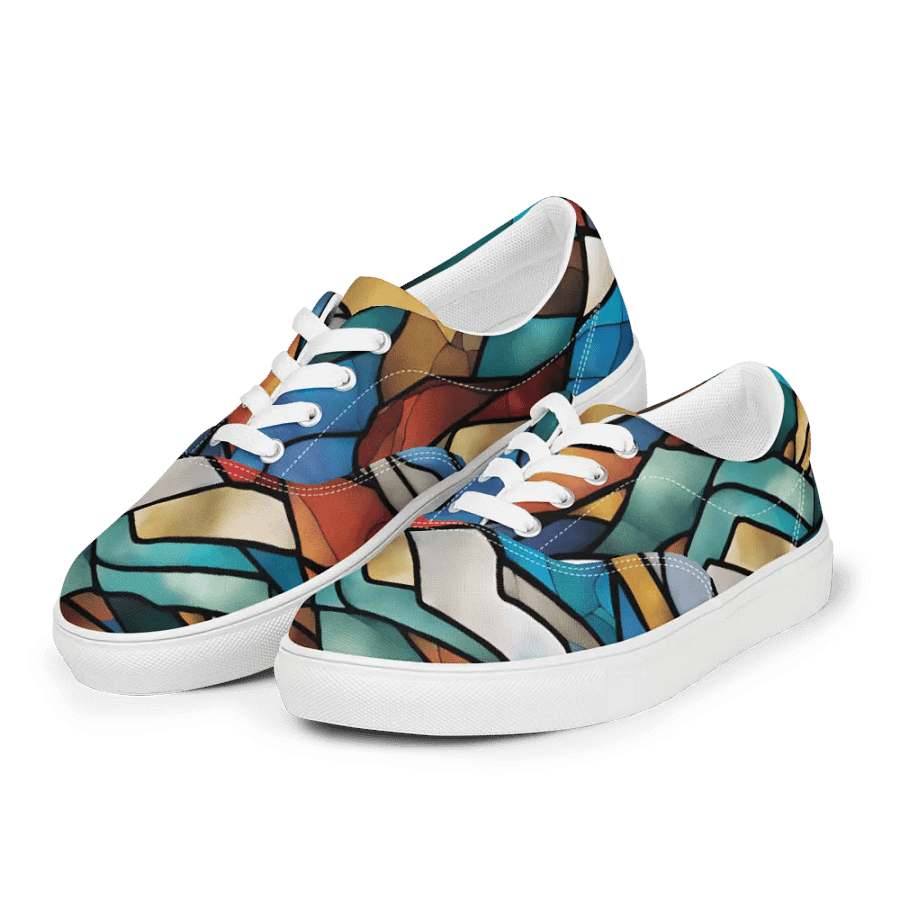 Mountain Majesty Stained Glass Art Mens Laceups product image (9)