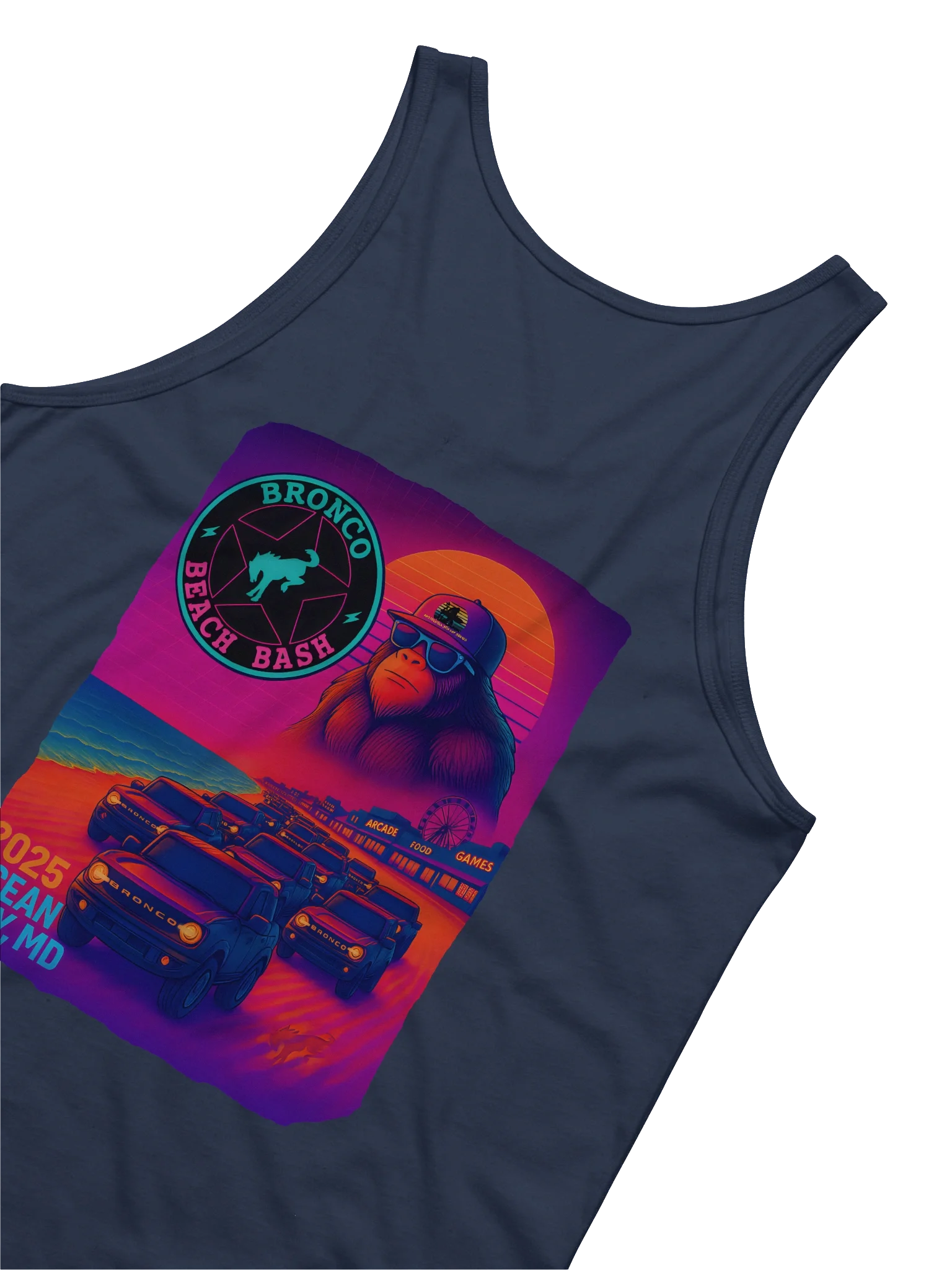 2025 Bronco Beach Bash Ocean City / Destination Bigfoot Bronco Collab | Full Frontal Bella+Canvas Jersey Tank (Multiple Colors Available) product image (48)