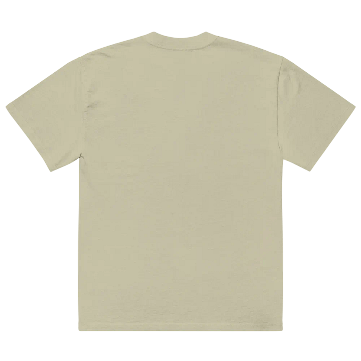 CURRENTLY IN BURNOUT (outline, green thread) oversized faded neutral tee product image (6)