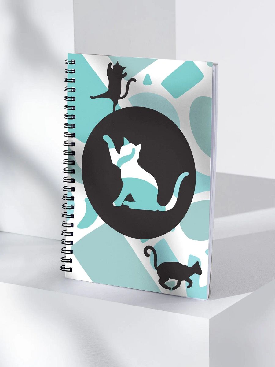 Monogram Letter O Cat Lover Geometric Blues Notebook product image (4)