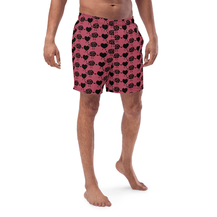 Whimsical Brain and Heart All-Over Swim Trunks product image (1)