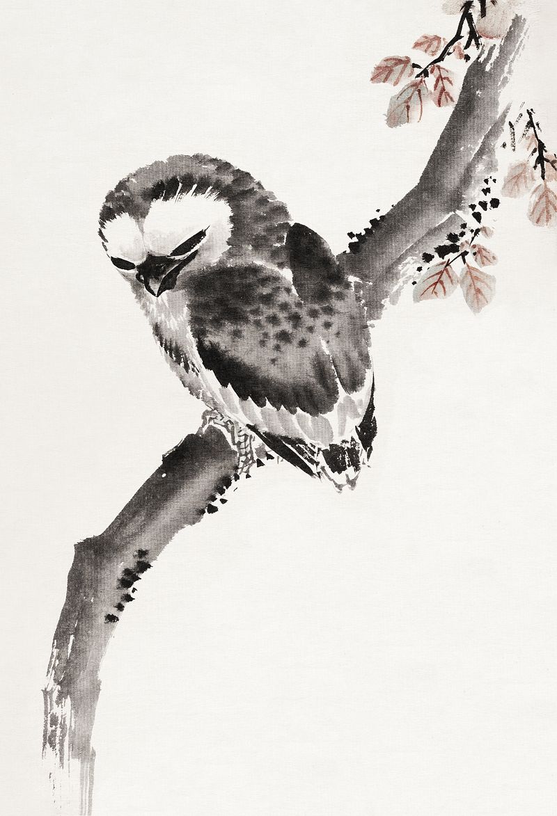 Vintage Art Download - Katsushika Hokusai Japanese owl 1760–1849