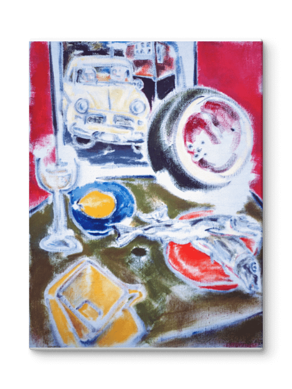 Still Life with Volvo (1987) on canvas (24" x 18") product image (2)