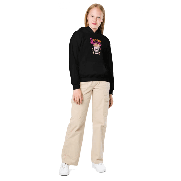 Horror Movies and Chill Popcorn Youth Hoodie product image (5)