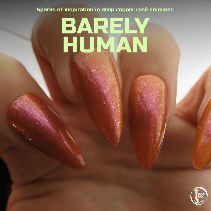 BARELY HUMAN - Deep Copper-Rosé Sparkly Nail Polish product image (1)