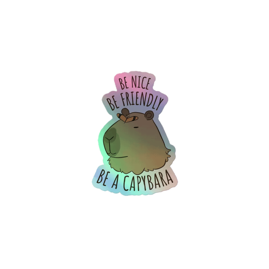 Capybara Kindness Holographic Sticker Sheet product image (2)