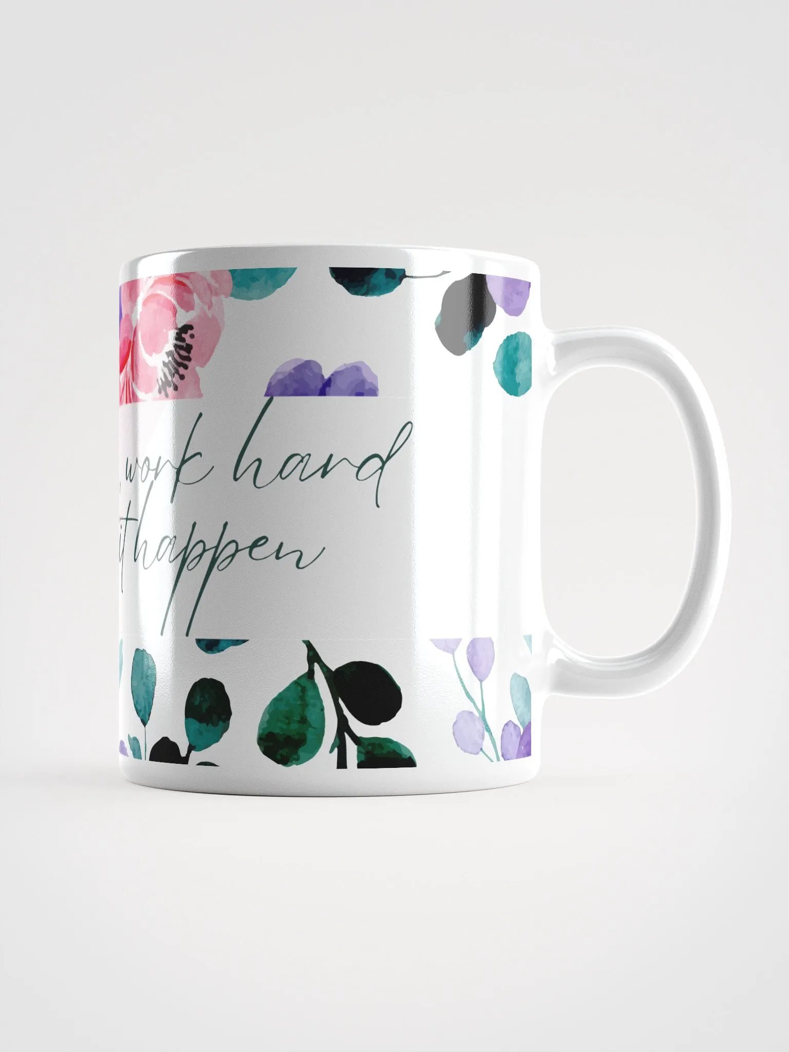 Floral Motivation White Glossy Mug product image (2)