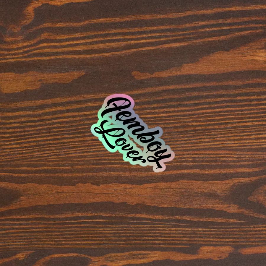 Femboy Lover (Black Text) Holographic Sticker product image (5)