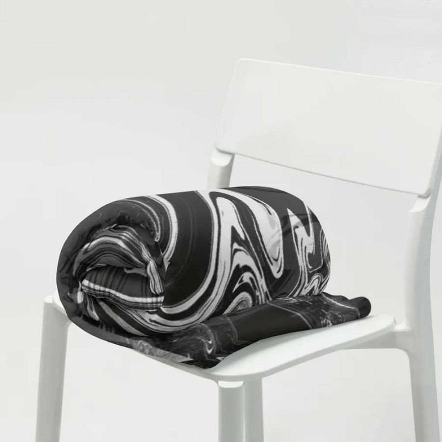 Black and White Swarm Pattern Urban Design Throw Blanket product image (19)