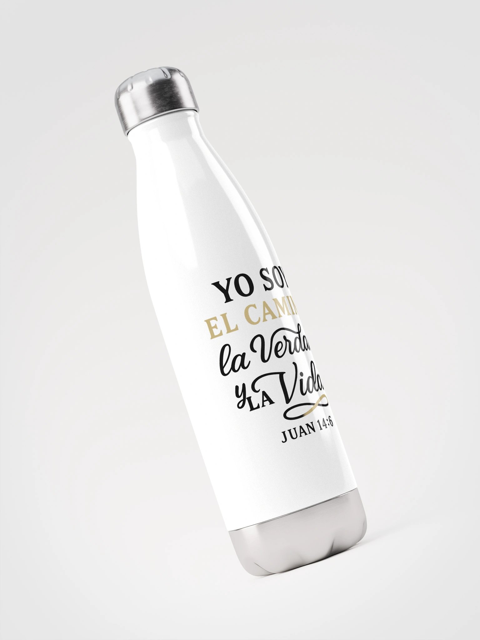 Stainless Steel Water Bottle – “Yo Soy el Camino, la Verdad y la Vida” – Spanish Bible Verse product image (3)